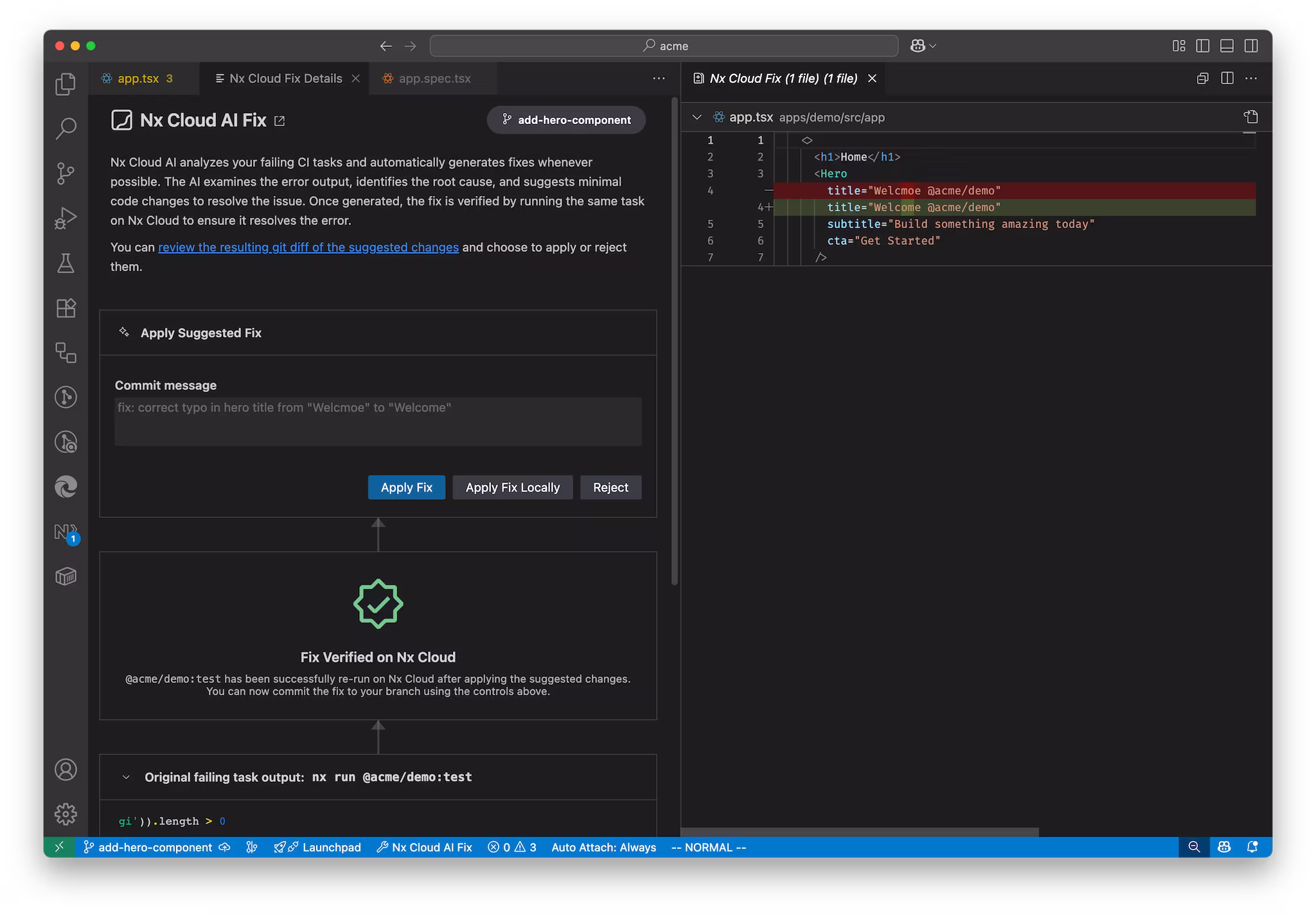 Suggestion to fix the typo in the editor